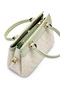 Women's Crossbody Bag with Fixed Strap Design Noir Linen Green - 3