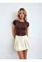 Women's Crew Neck Snap Closure Slim Fit Viscon Blouse 26038 - 2