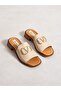 Mi̇lenor Cream Genuine Leather Women's Slippers - 2