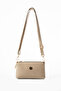 Ten Women's Faux Leather 3-Compartment Metal Zippered Cross Strap Small Shoulder Bag - 3