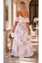 Romantic Floral Print Strappy Off-Shoulder Detailed Floral Maxi Dress - 3