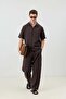 Dark Brown Lyocell Blended Relax Fit Men's Trousers - 2