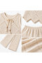 Girl's Soft Textured Openwork Knitwear Set Crop Blouse (Unlined) Pants (Lined) Set Age 2-5 Years - 4