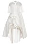 Girl's Satin Evening Dress with Removable Transparent Cape, Ages 8-15, Ecru - 2