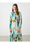 Lcwaikiki Classic Shirt Collar Patterned Dress - 2