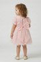 My Little One's Embossed Rose Bow Girl's Evening Dress - Pink - 6