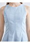 Nevavm Oval Neck Peplum Mini Jean Dress with a Difference - 3
