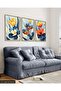 Colorful Flowers 3 Piece Wooden Framed Painting Act