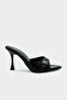 Sonic Pointed Toe Women's Black Heeled Slippers