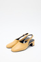 Heeled Shoes 2634 - Blunt Toe Minimal Heel Caramel Women's Heeled Shoes - 6
