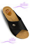 Women's Slippers – Velcro Leather Women's Slippers with Gel Heel Spur Support, Black - 2