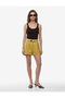 High Waist Linen Shorts with Belt Detail and Pockets - 3