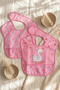 Swan Princess 2-Piece Liquid-Proof Bib Set - Pink Swan Pattern, Crumb Pocket and Stain-Resistant - 6