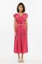 Women's V-Neck Suit with Shoulder and Waist Tie Detail