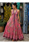 Geometric Ethnic Pattern Silk Backless Color Dress - 3