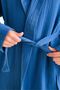 100% Cotton 4 Layer Muslin Unisex Hooded Bathrobe - Navy Blue - 2