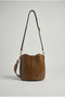 Olive Green Adjustable Strap Bucket Shape Soft Faux Leather Shoulder Crossbody Bag 2591 Cnt0007