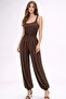 Brown Modal Fabric Elastic Waist Detailed Shalwar Form Jumpsuit