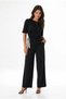 Women's Scarf Tie Detailed T-Shirt High Waist Pants Top-Down Set - 2