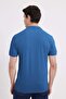 Men's Slim Fit 100% Cotton Short Sleeve Polo Collar Blue T-Shirt - 5