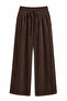 Brown Draped Tencel Trousers with Elastic Waist