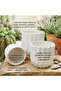 Modern Ceramic Flower Pot Set of 3 Matte White Geometric Planter Pots with Drainage Holes for Indoor Plants, Succulents & Home Decor - 3