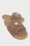 Open Front Bow Tie Detail Straw Knit Women's Slippers Vi̇zon - 2