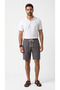Men's Smoked Linen Muslin Shorts Lightweight Casual Thin Fabric with Back Pockets
