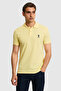 Men's Slim Fit Polo Collar Light Yellow Basic T-Shirt 50322304-Vr004