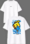 Graffiti Artist Design Front and Back Printed White Oversize t Shirt