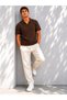 Men's Short Sleeve Ribbed Knit Open Polo Collar T-Shirt 271200 - 4