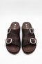 Emily Double-Strapped Women's Slippers Brown 36/40 - 5