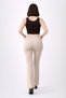 Women's High Waist Lycra Palazzo Trousers Black - Stone Color Two-Piece Set - 4