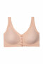 Laser Cut Seamless Gathering Underwireless Front Snap Comfortable Support Bralette Strappy Pink Women's Bra