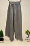 Wide Leg Linen Trousers with Feather Embroidery - 2