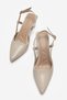 Champagne-Colored High-Heeled Open-Back Sandals Bej Yanki̇ - 5
