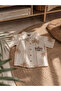 100% Cotton Boys' Palm Tree Patterned Muslin Fabric Polo Collar Shirt & Muslin Fabric Coffee Shorts Set - 3