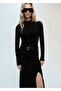 Knitwear dress with side slits