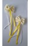 Set of 2 Pearl and Ribbon Clip Hair Clips - Handmade Pearl Chain Pendant Bow Clip