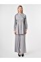 Satin Double Suit with Embroidery Detail in Gray - 2
