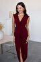 Knot Detailed Slit Zero Sleeve Midi Dress - 3