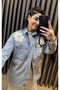 Embroidered Stone-Embellished Jean Jacket - 2