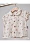 Floral Patterned Baby Collar 2-Piece Baby Girl Muslin Set - 100% Cotton - 2