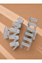 Gray Glittery Clasp with Zigzag Buckle Model 13 cm 1 Piece - 2