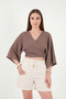 Cotton Regular Fit Tie-Up Crop Kimono Kimono 668Yl2783 - 3