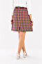 High Waisted Chanel Woven Fabric Knee-Length Colorful Plaid Patterned A-Line Skirt - 3