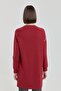 Stone Detailed Knitted Sweatshirt Burgundy - 4