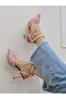 Candy Pink Lace (Vusuel) Women's Stiletto with Embroidered Back Strap Detail - 6