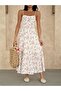 Women's Floral Patterned Rope Strap Summer Dress