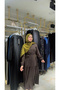 Coffee Color Cupra Modal Fabric Buttoned Dress Model - 3